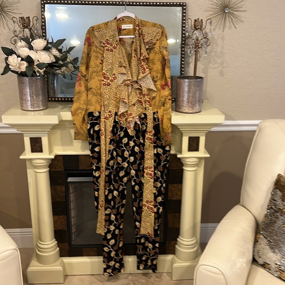 Faith Connexion Floral Print Silk Jumpsuit